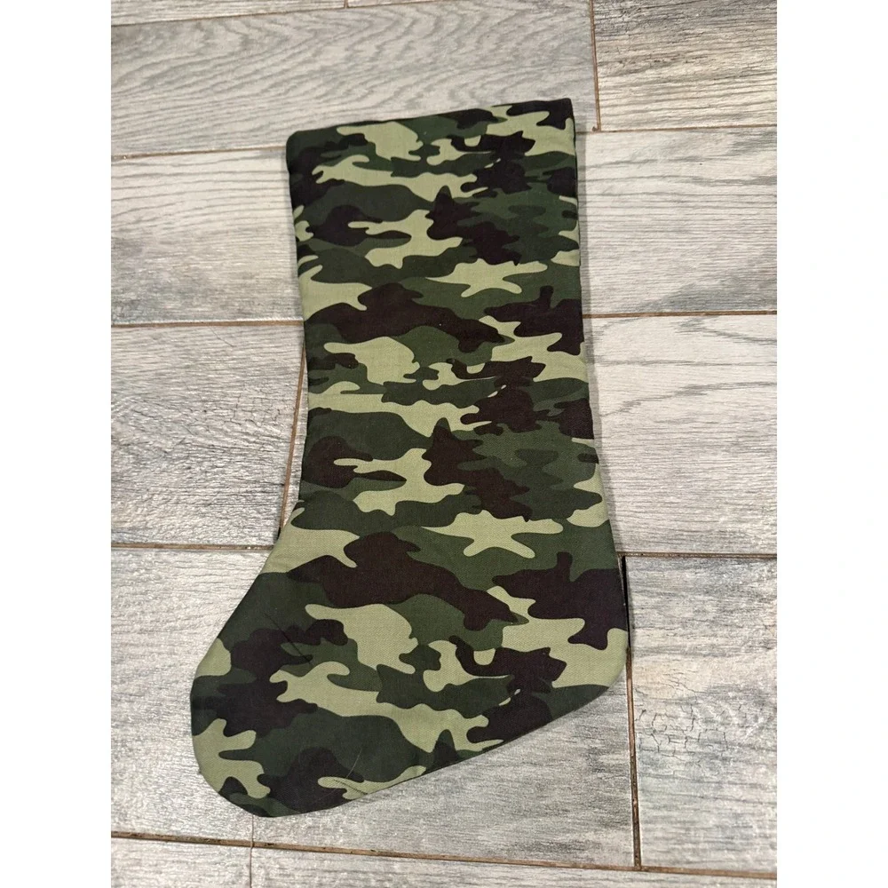 Camouflage Christmas Stocking Pocket Decor Hunting Holiday Decor‎ Military NWOT